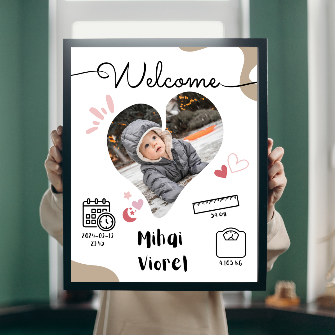 Rama personalizata - Welcome Baby #D006