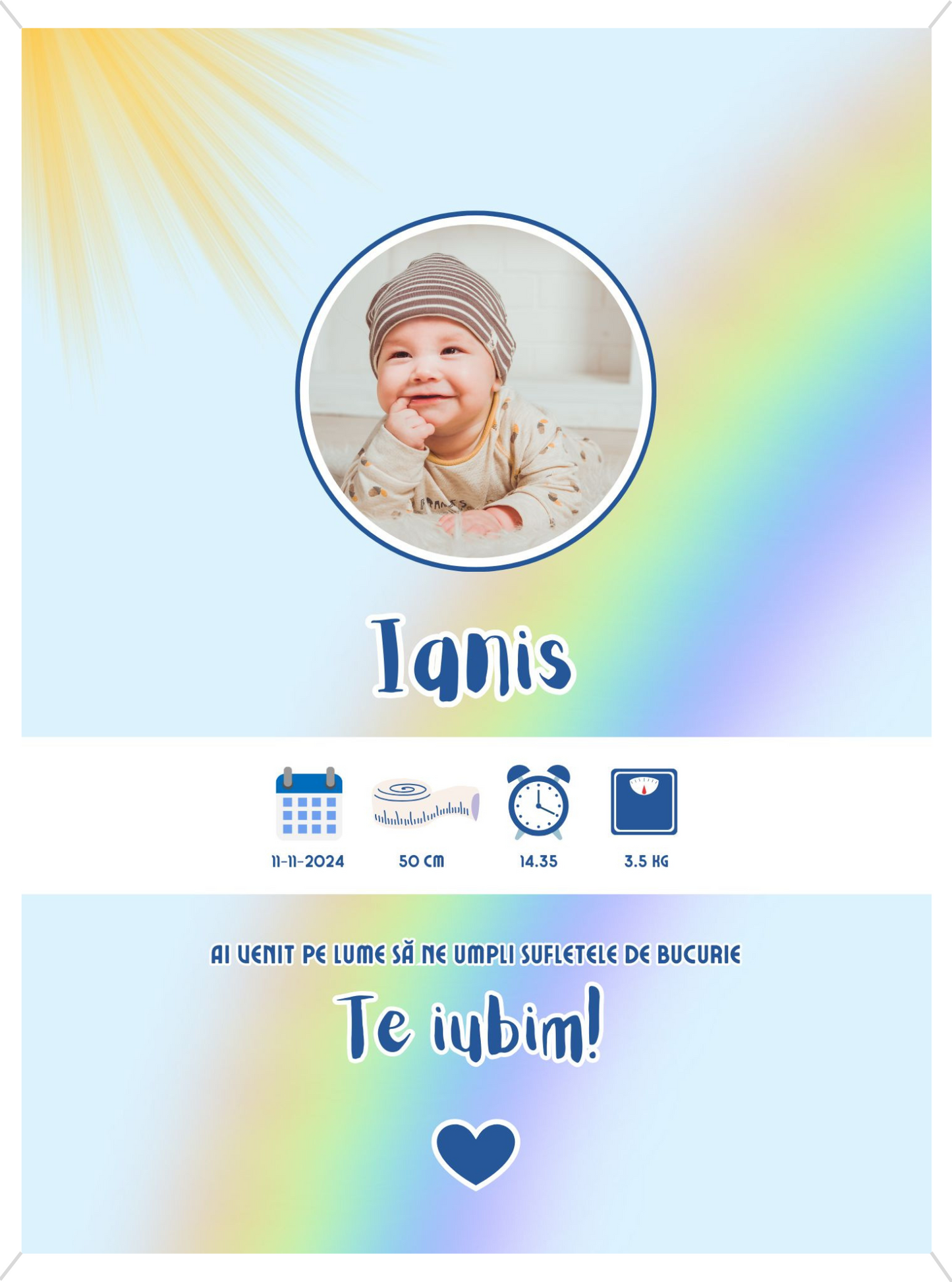 Rama Personalizata - Welcome Baby #D003