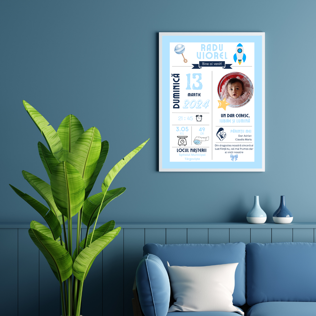 Rama Personalizata - Welcome Baby #D001