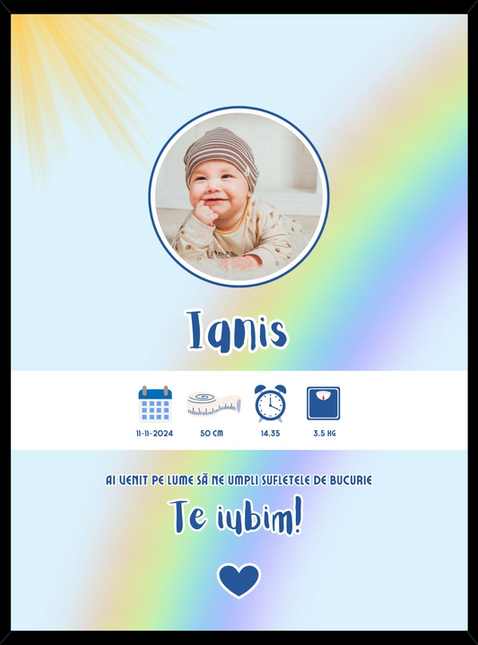 Rama Personalizata - Welcome Baby #D003