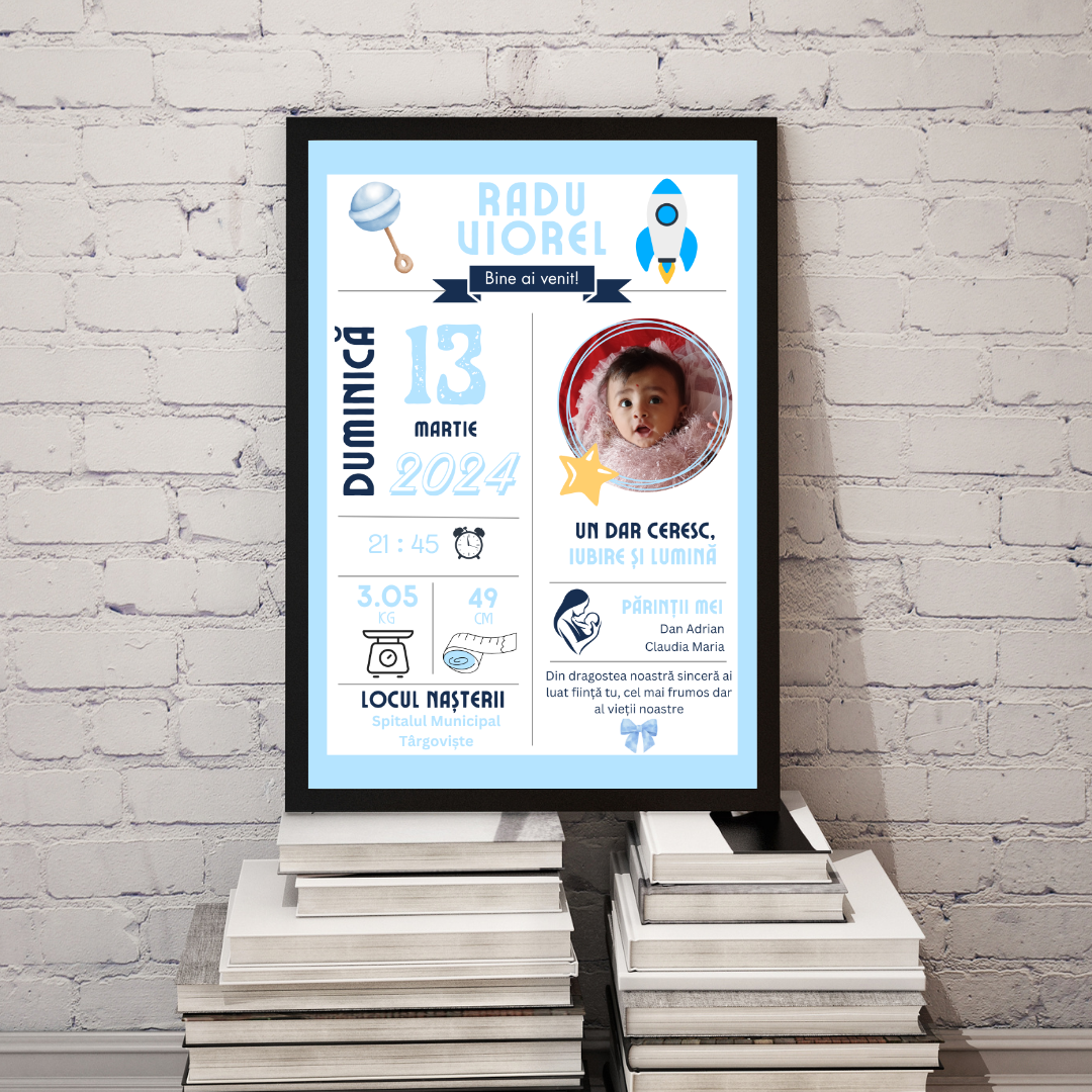 Rama Personalizata - Welcome Baby #D001