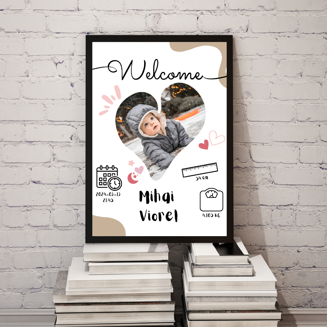Rama personalizata - Welcome Baby #D006