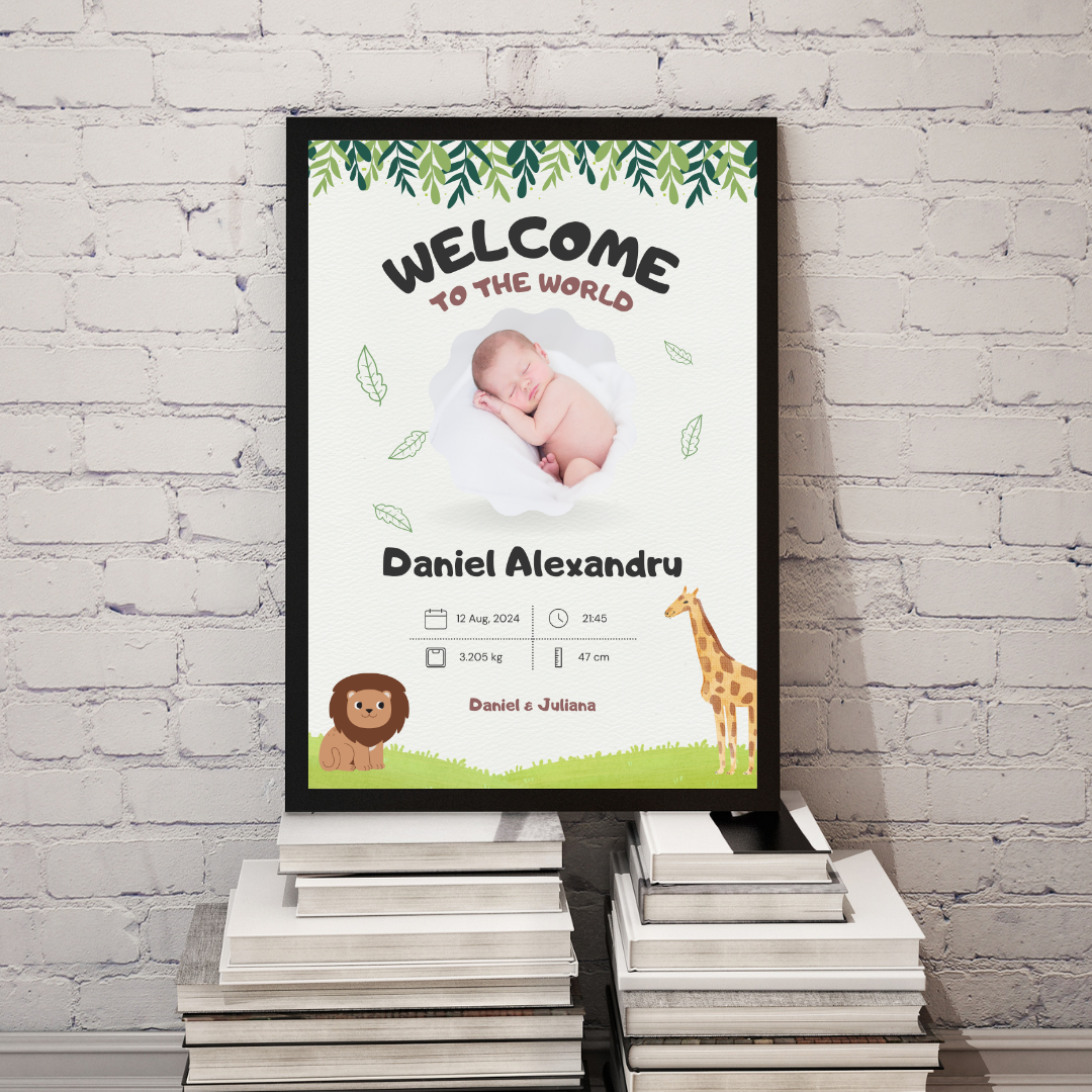 Rama personalizata - Welcome Baby #D007