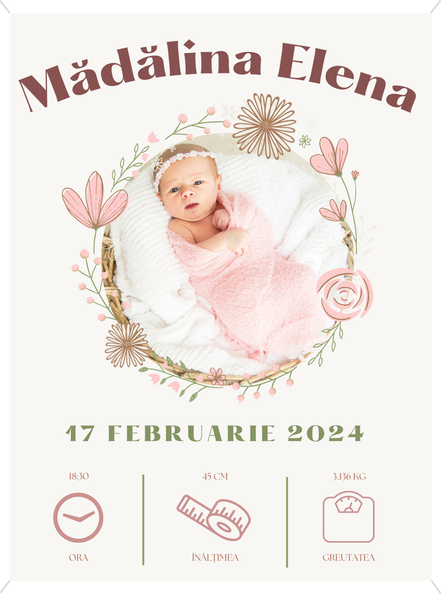 Rama personalizata - Welcome Baby #D005