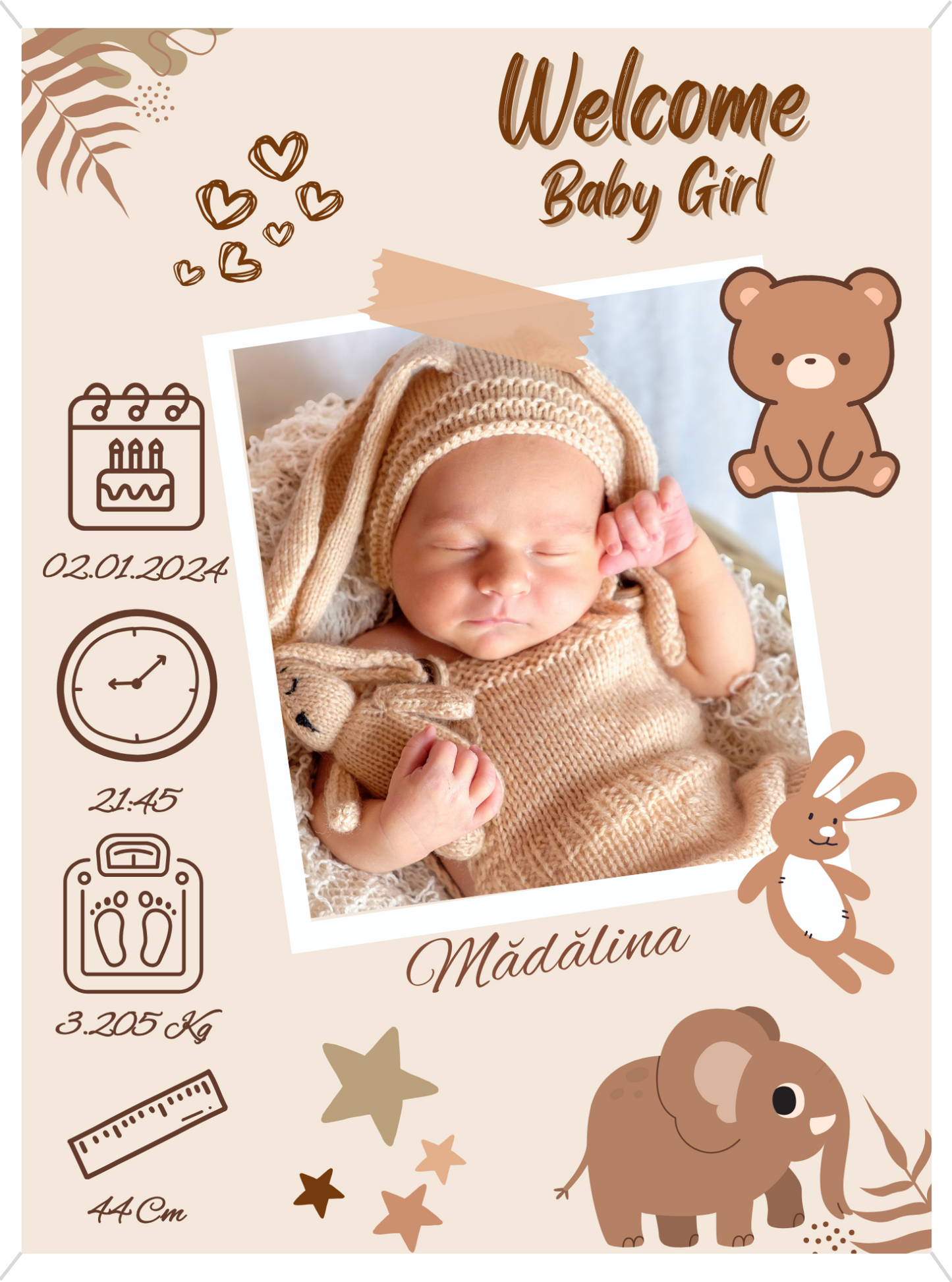 Rama Personalizata - Welcome Baby #D009