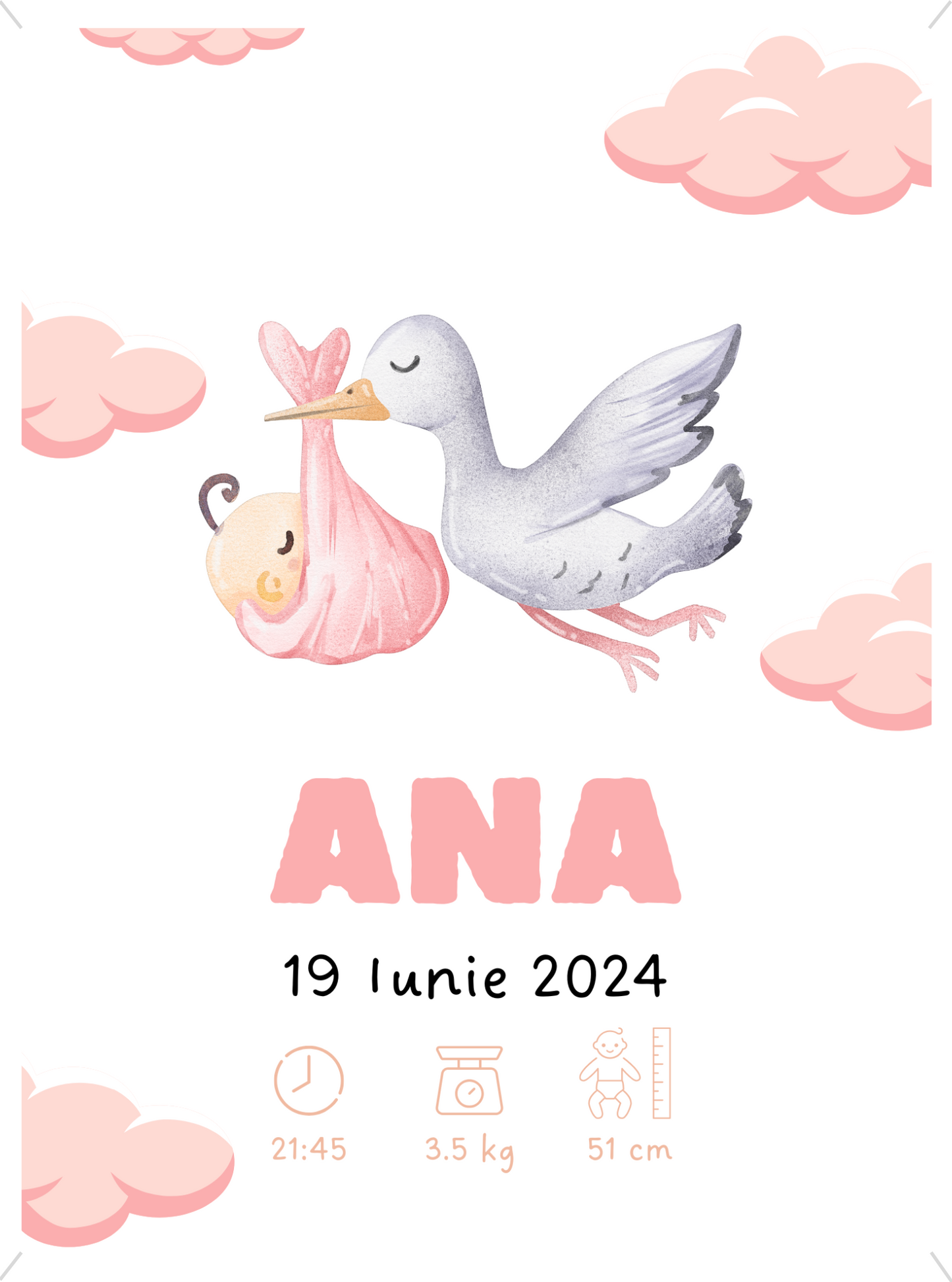 Rama Personalizata - Welcome Baby #D004