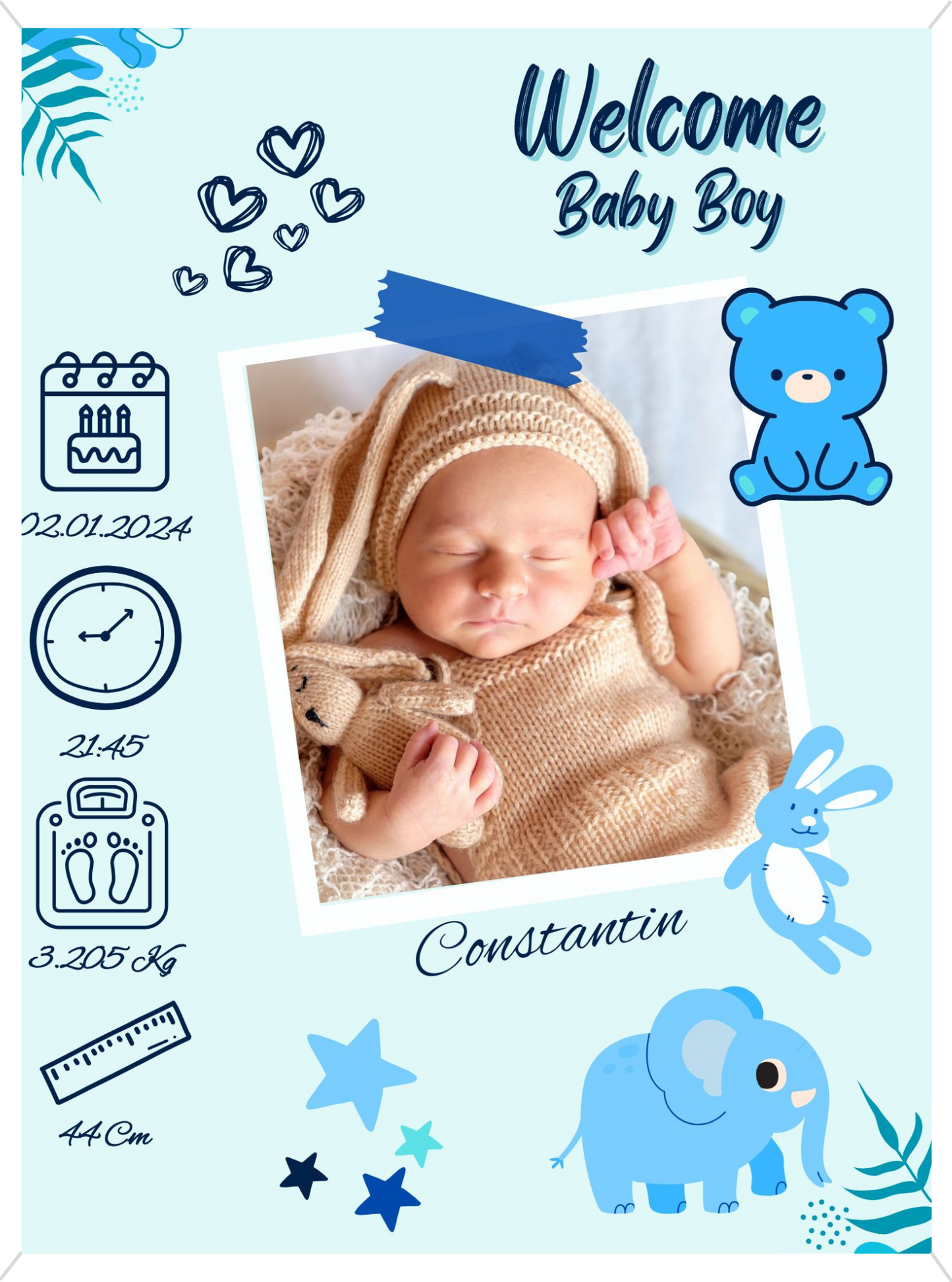 Rama personalizata - Welcome Baby #D010