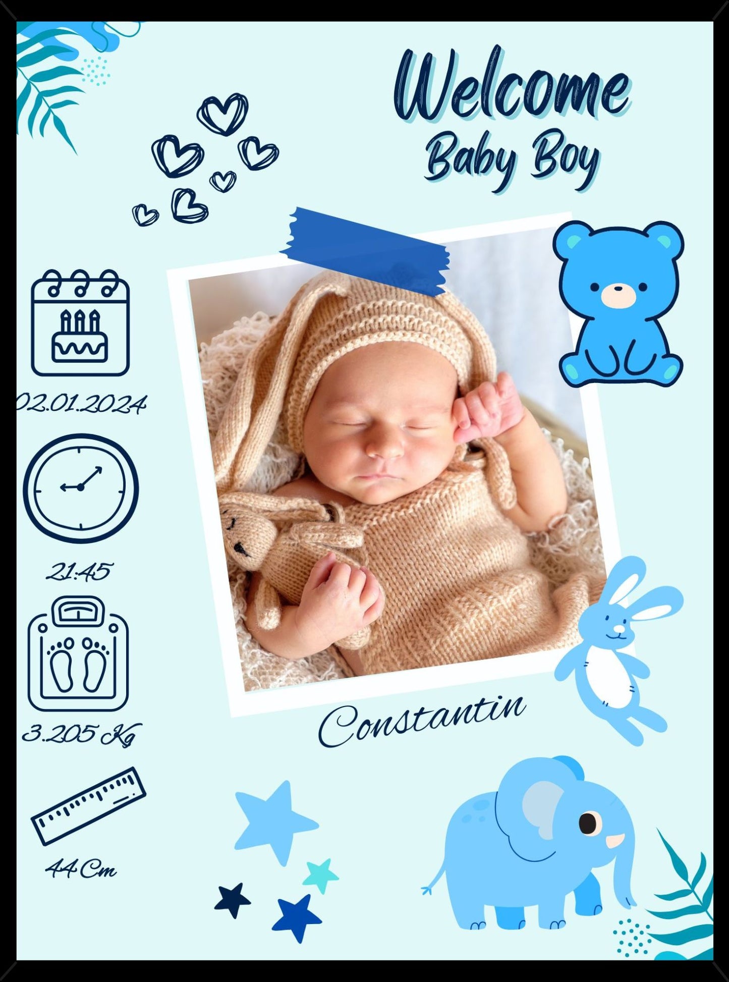 Rama personalizata - Welcome Baby #D010