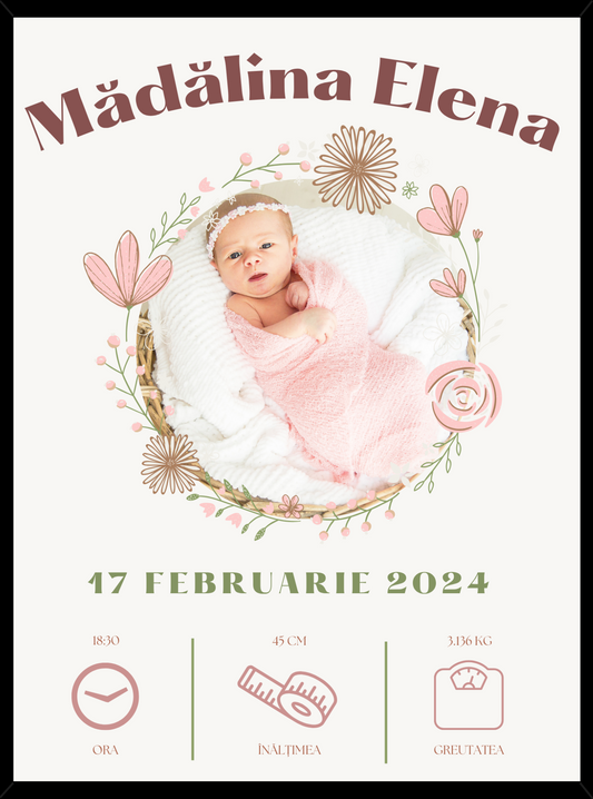 Rama personalizata - Welcome Baby #D005