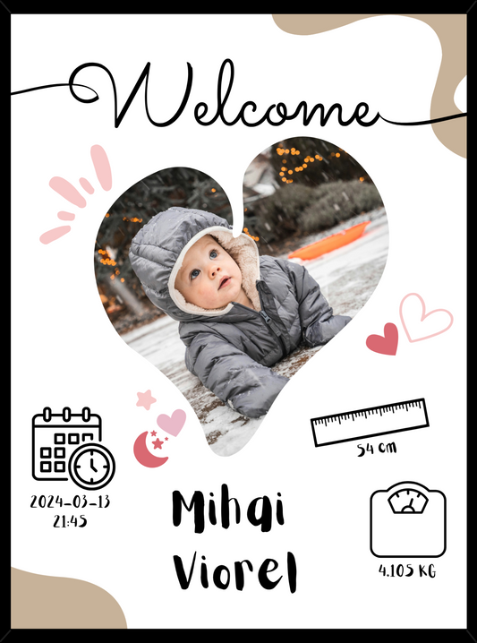 Rama personalizata - Welcome Baby #D006