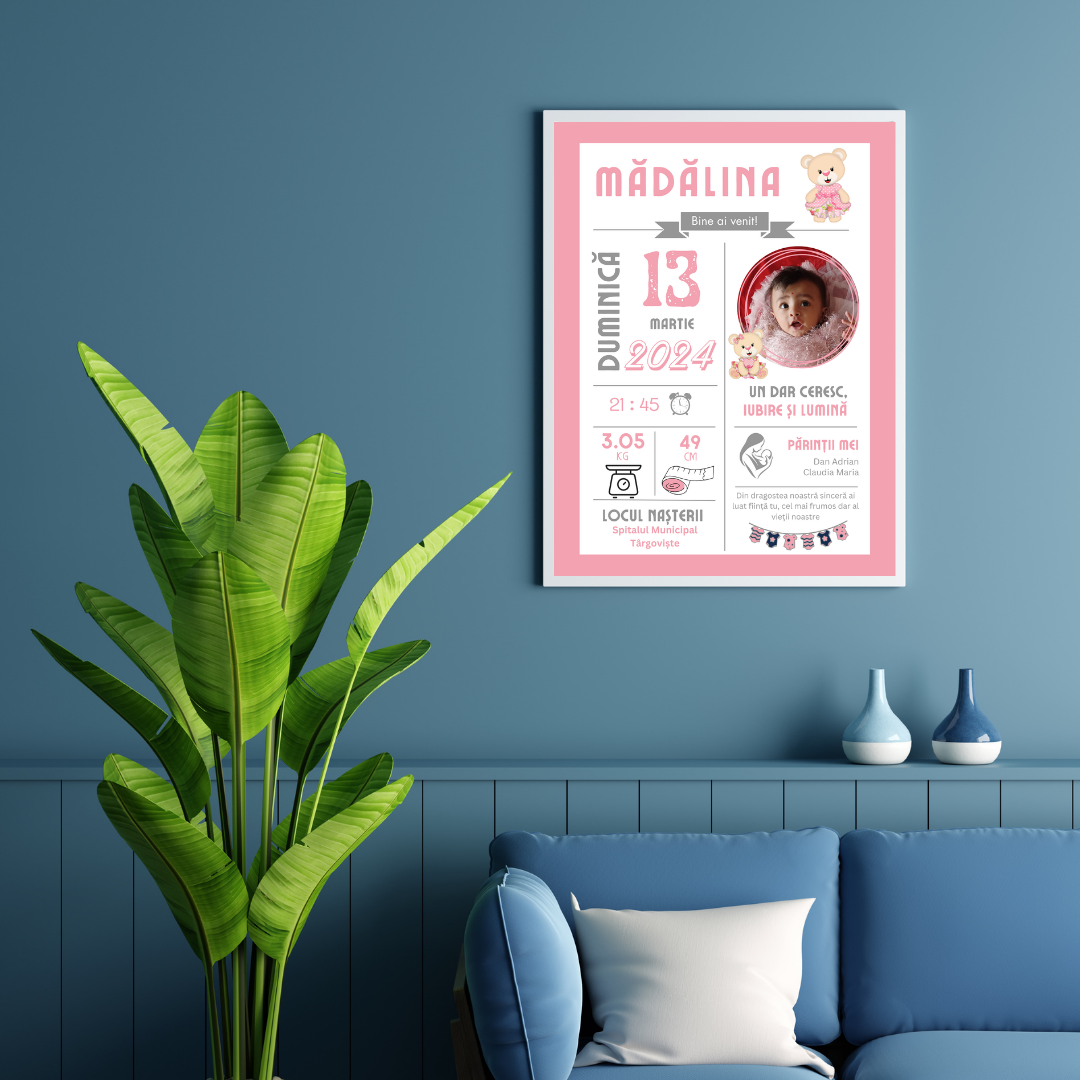 Rama personalizata - Welcome Baby #D002