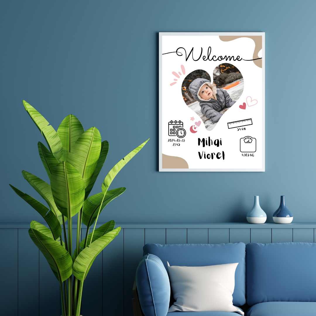 Rama personalizata - Welcome Baby #D006